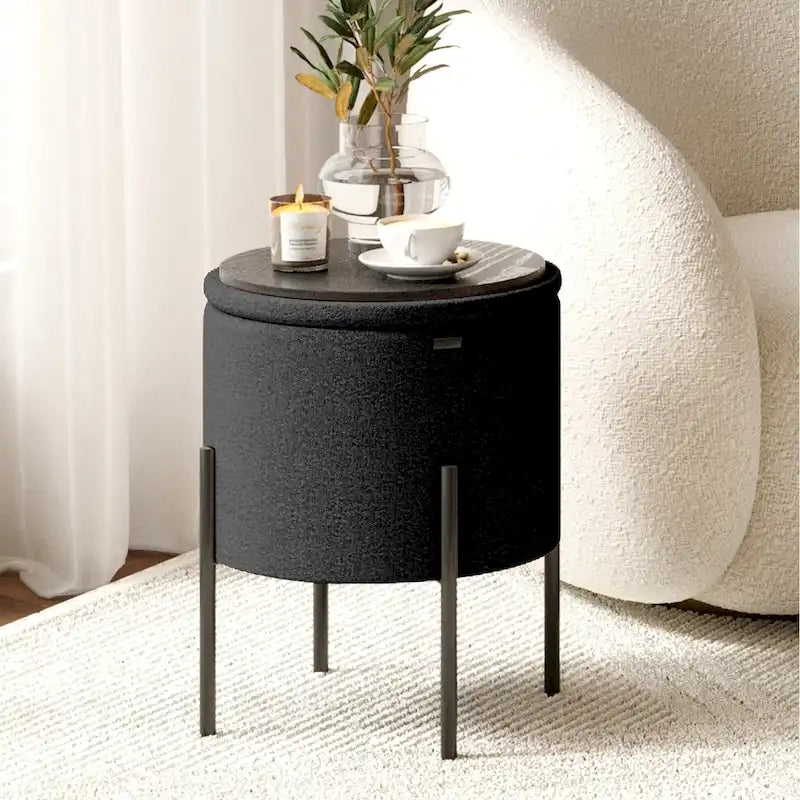 Round Ottoman with Storage