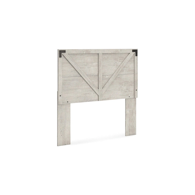 Gray Crossbuck Panel Headboard