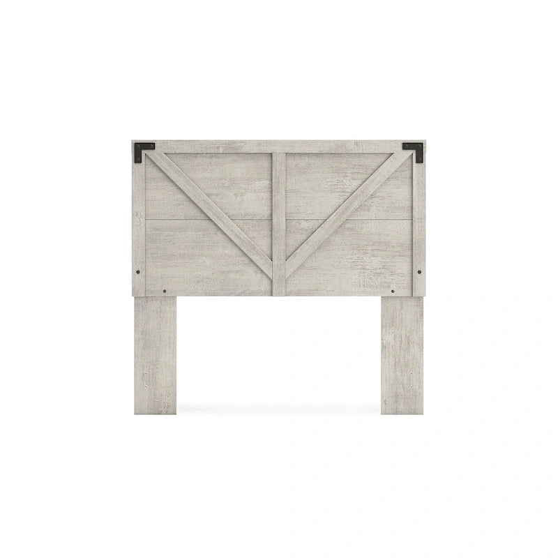 Gray Crossbuck Panel Headboard