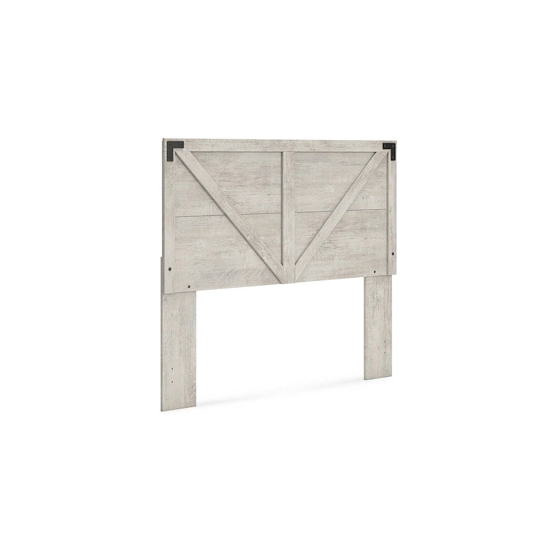 Gray Crossbuck Panel Headboard