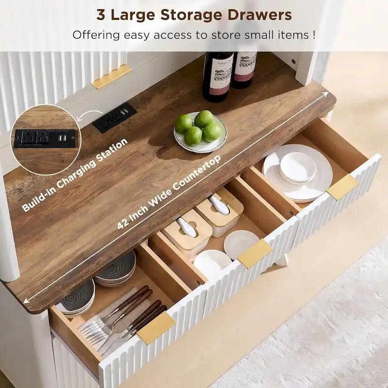 72 Weinschrank, moderner Holz-Kaffeebarschrank mit LED-Beleuchtung – N/A