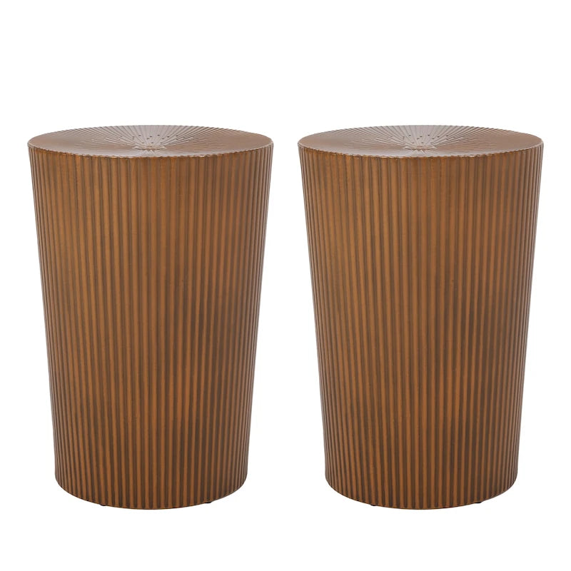 Beistelltische aus Eisen mit Sonnenstrahl-Design (2er-Set)