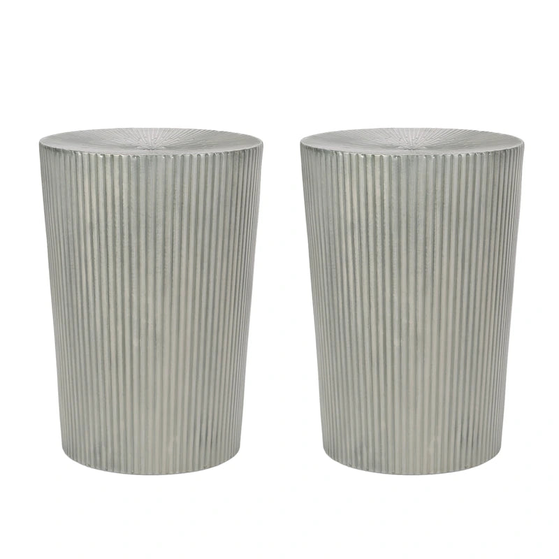 Beistelltische aus Eisen mit Sonnenstrahl-Design (2er-Set)