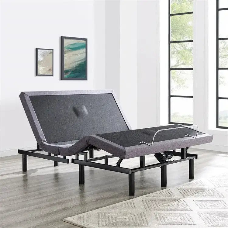 Adjustable Pain-Relieving Bed Frame Base, Electric with 3 Speed Head & Foot Incline Massage, Wireless Remote, USB Ports Charger
