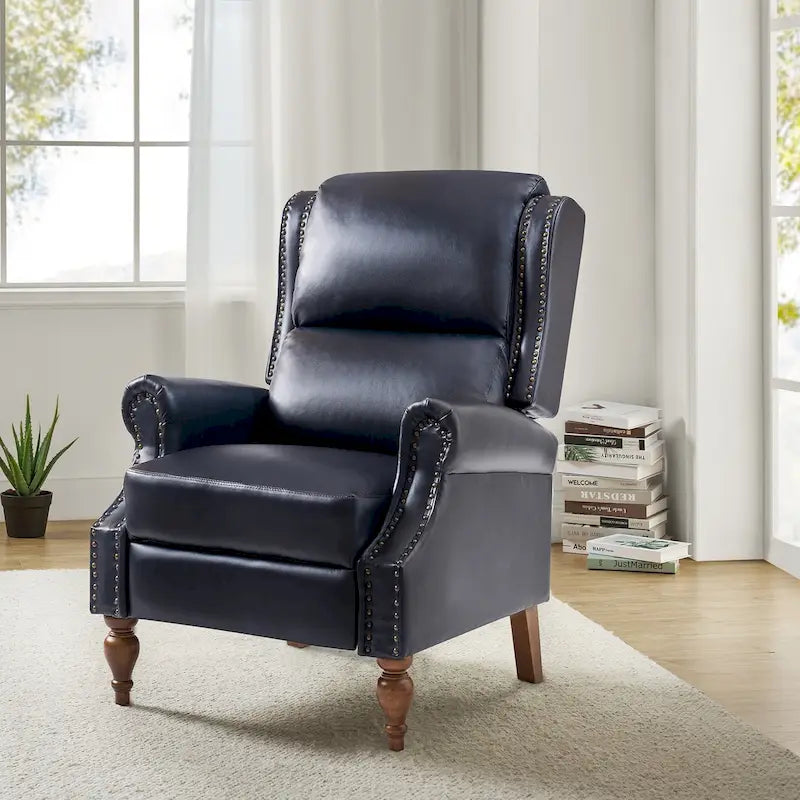 Traditional Vegan Leather Manual Push Back Recliner