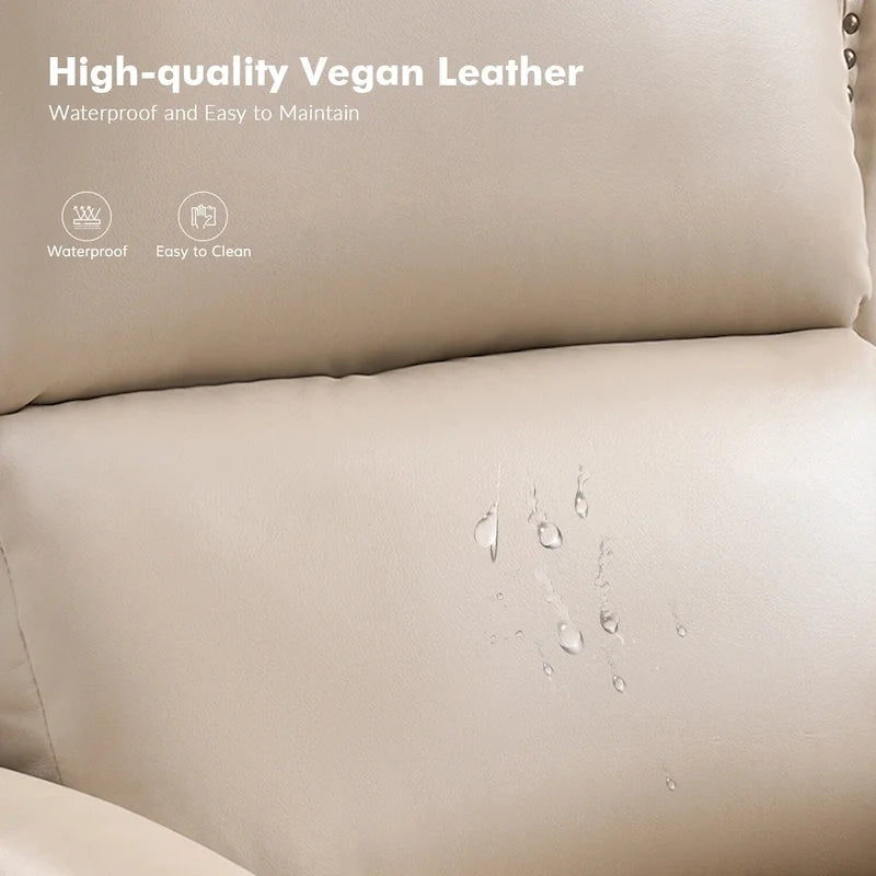 Traditioneller manueller Relaxsessel aus veganem Leder mit Push-Back-Funktion