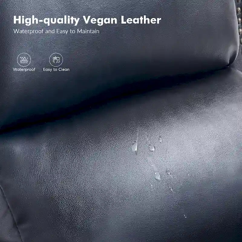 Traditioneller manueller Relaxsessel aus veganem Leder mit Push-Back-Funktion