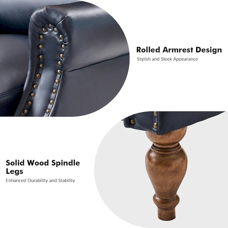 Traditioneller manueller Relaxsessel aus veganem Leder mit Push-Back-Funktion