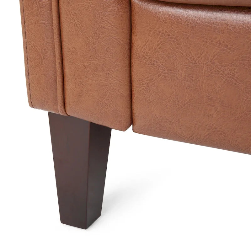 Faux Leather Tufted 3 Seater Sofa