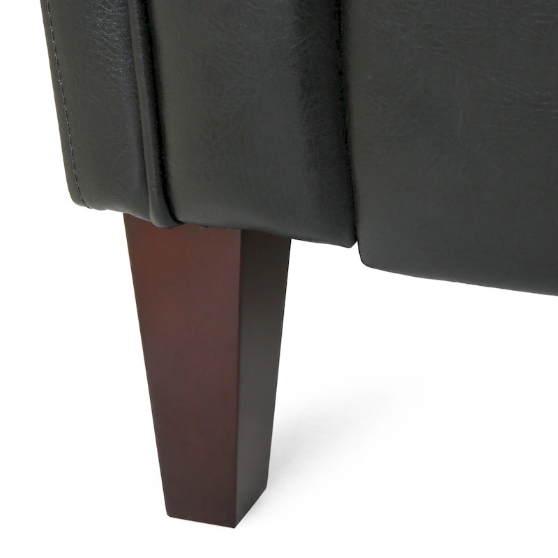 Dreiseitiges Sofa aus Kunstleder mit Knopfheftung