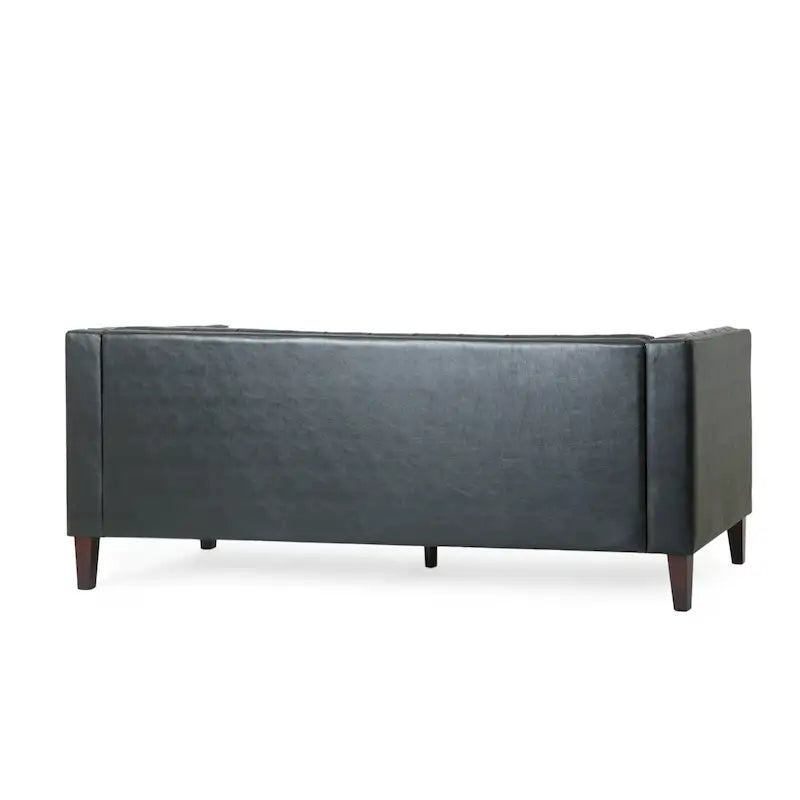 Dreiseitiges Sofa aus Kunstleder mit Knopfheftung