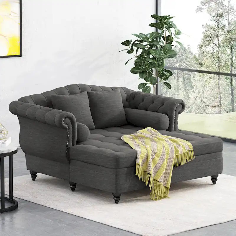 Chaise longue double capitonnée par - 62.50 L x 58.50 W x 34.00 H