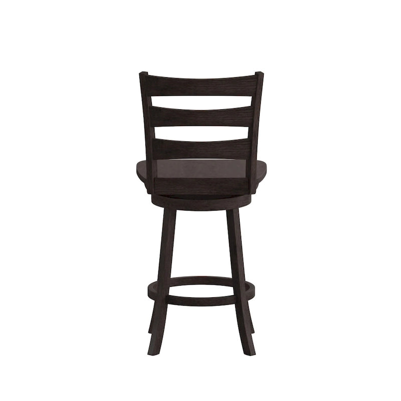Ladderback Wooden Swivel Counter Stool with Footrest