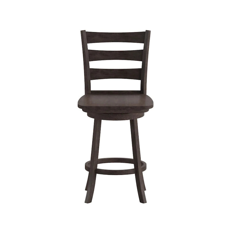 Ladderback Wooden Swivel Counter Stool with Footrest