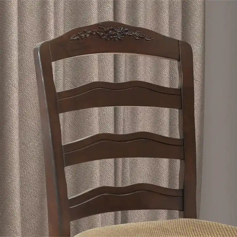 Chaises de salle à manger traditionnelles à dossier échelle en bois (lot de 2)