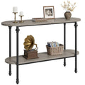 Table console vintage à 2 niveaux avec rangement, table de canapé pour entrée