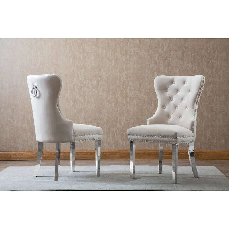 Button-tufted Dining Chairs Set of 2