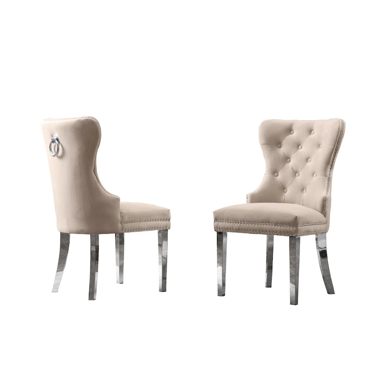 Sada 2 jídelních židlí s knoflíkovým prošíváním