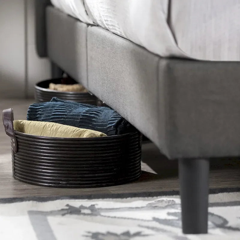 by Dark Grey Button Tufted Upholstered Platform Bed Frame - Cal King