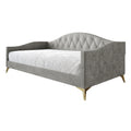 Elegante gestoffeerde chaise longue voor één persoon met kristallen knopen