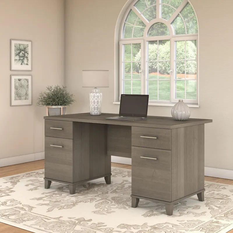 60W Office Computer Desk with Drawers