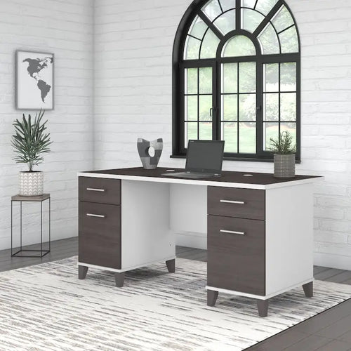 Bush Furniture Somerset 60W Office Computer Desk with Drawers