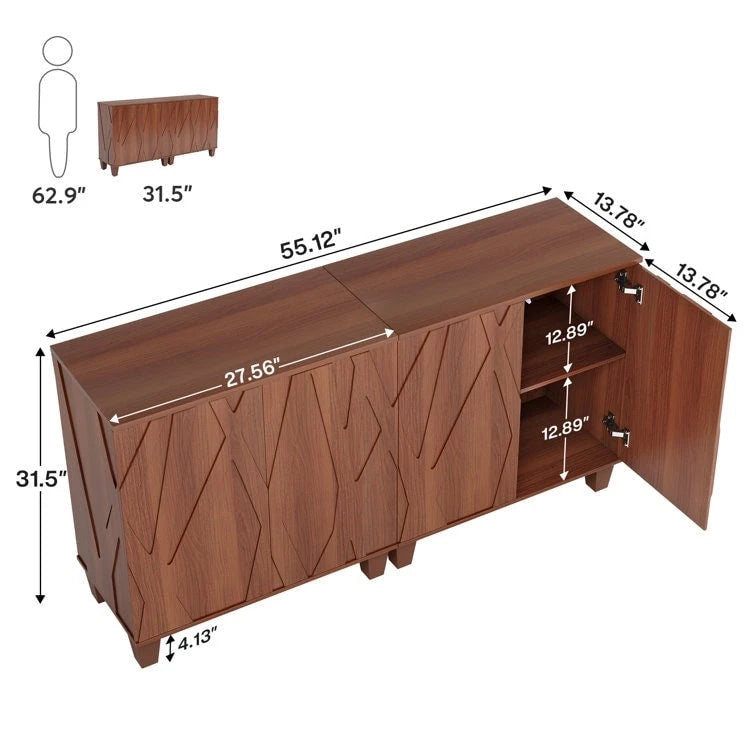 Großes Vintage-Sideboard, Buffetschrank für Küche und Esszimmer