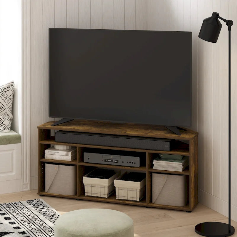 Corner TV Stand TV up to 55 Inches, Espresso