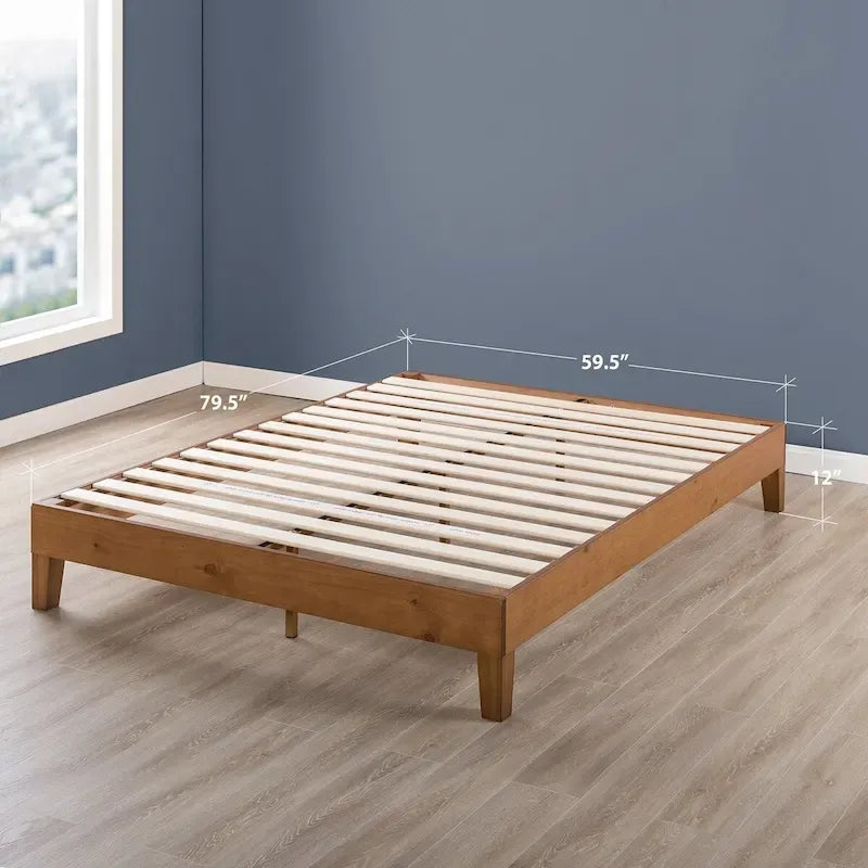 Grand Solid Wood 12-inch Platform Bed Frame
