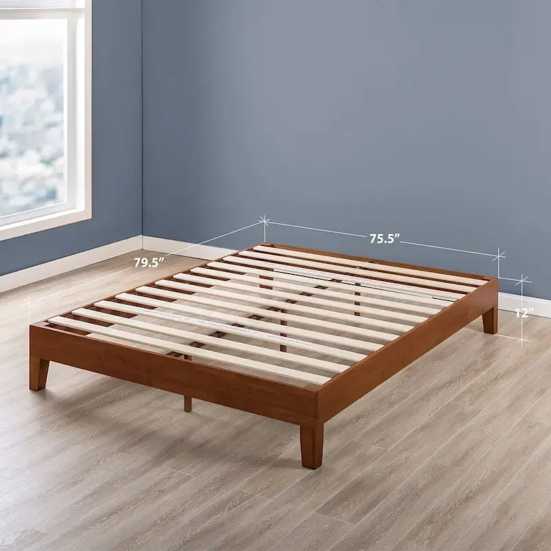 Grand Solid Wood 12-inch Platform Bed Frame