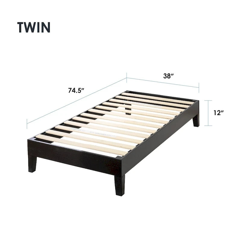 Grand Solid Wood 12-inch Platform Bed Frame