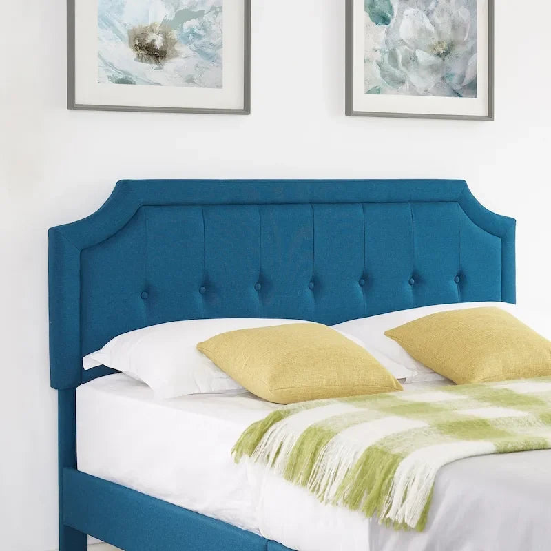 Modern Upholstered Bed Frame with Height Adjustable Headboard, No Box Spring Needed