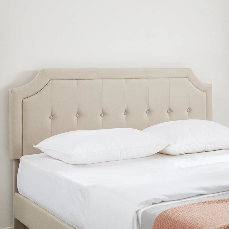 Modern Upholstered Bed Frame with Height Adjustable Headboard, No Box Spring Needed