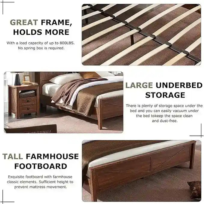 Bettgestell im Landhausstil für Kingsize-Bett mit Ablagefächern und Ladestation