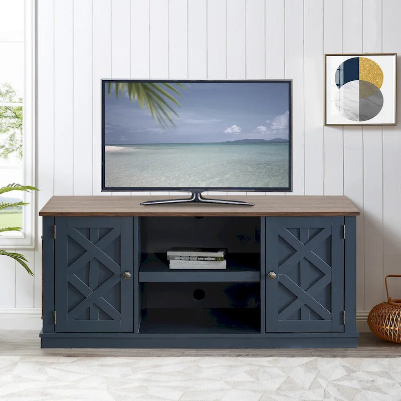 54 Faux Raw Wood TV Stand for 60 TVs - 54 in Width