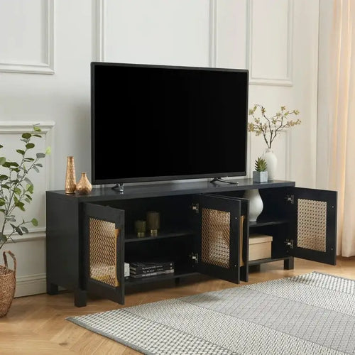 69,5-Zoll-TV-Ständer aus Holz, Medienkonsole, Entertainment-Center