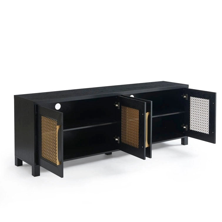 69.5 Wood TV Stand Media Console Entertainment Center