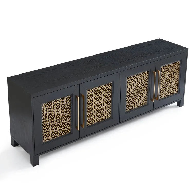 69,5-Zoll-TV-Ständer aus Holz, Medienkonsole, Entertainment-Center