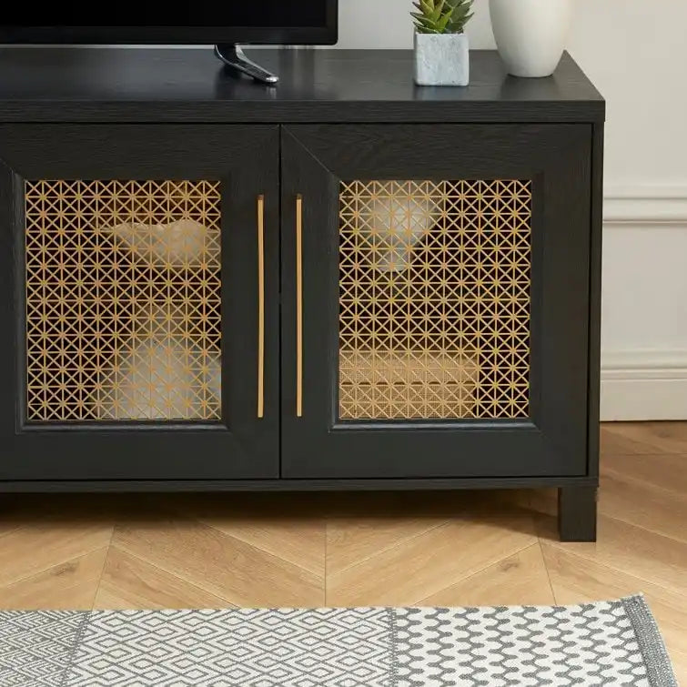 69,5-Zoll-TV-Ständer aus Holz, Medienkonsole, Entertainment-Center
