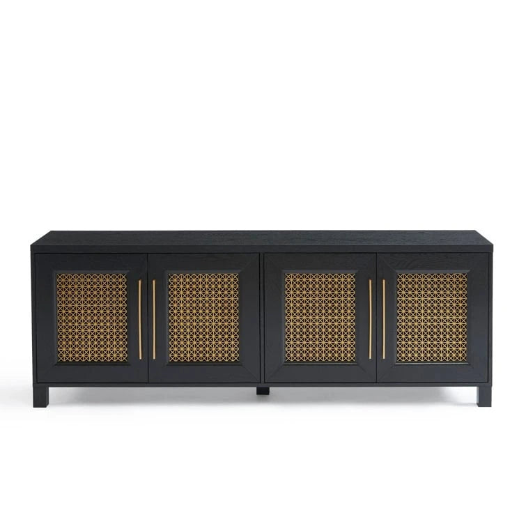 69,5-Zoll-TV-Ständer aus Holz, Medienkonsole, Entertainment-Center