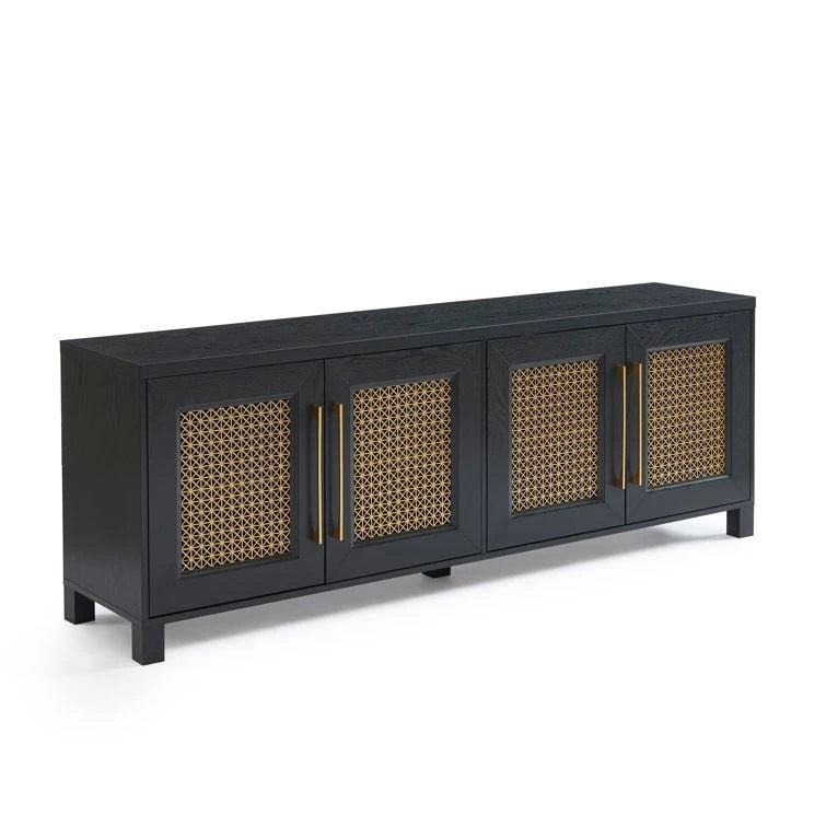 69,5-Zoll-TV-Ständer aus Holz, Medienkonsole, Entertainment-Center