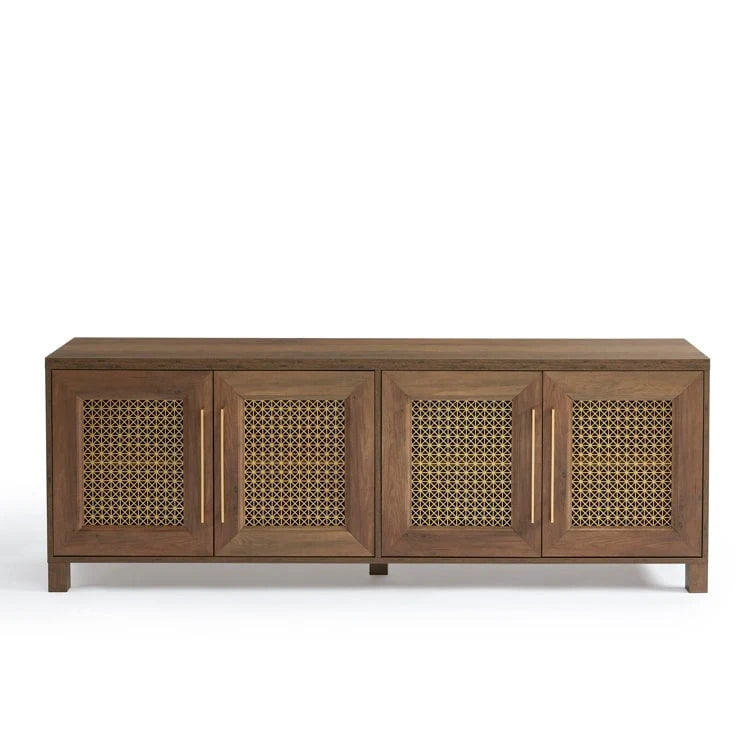 69,5-Zoll-TV-Ständer aus Holz, Medienkonsole, Entertainment-Center