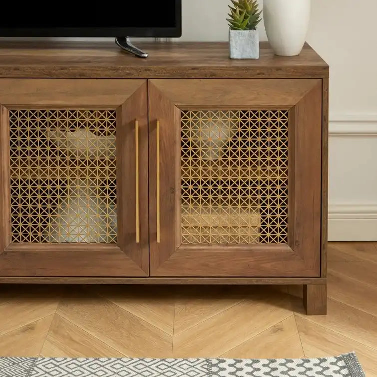69,5-Zoll-TV-Ständer aus Holz, Medienkonsole, Entertainment-Center
