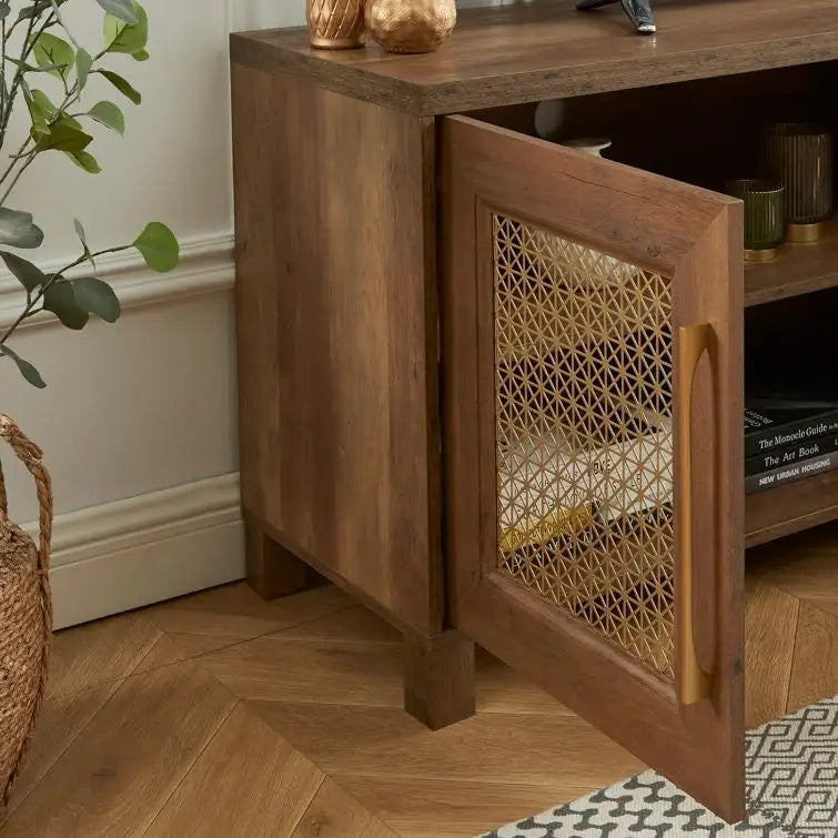 69,5-Zoll-TV-Ständer aus Holz, Medienkonsole, Entertainment-Center