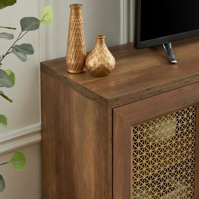 69,5-Zoll-TV-Ständer aus Holz, Medienkonsole, Entertainment-Center