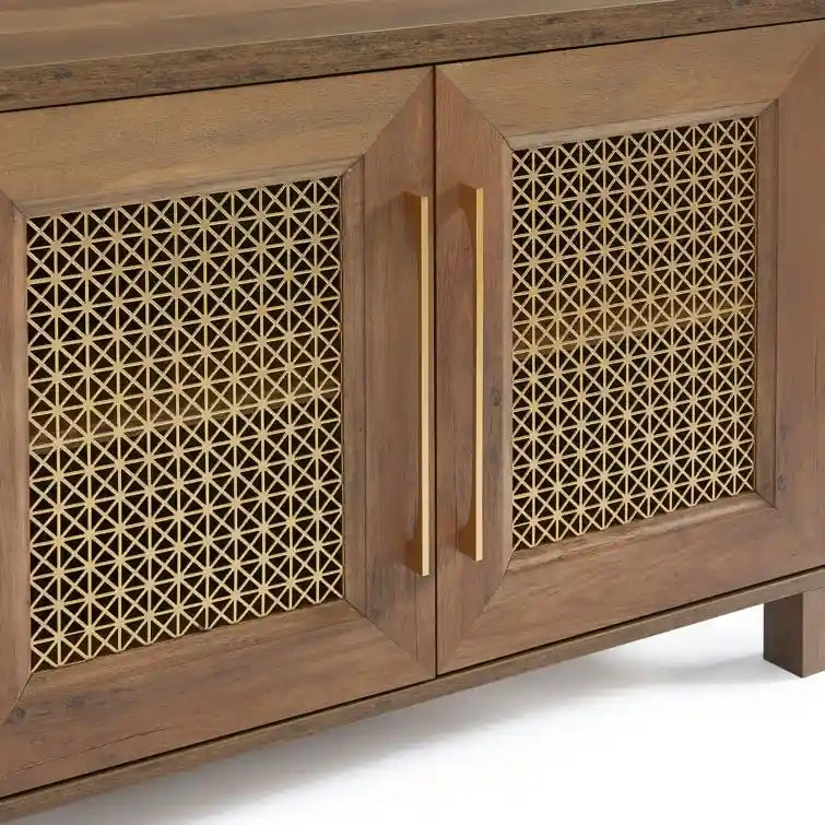 69,5-Zoll-TV-Ständer aus Holz, Medienkonsole, Entertainment-Center