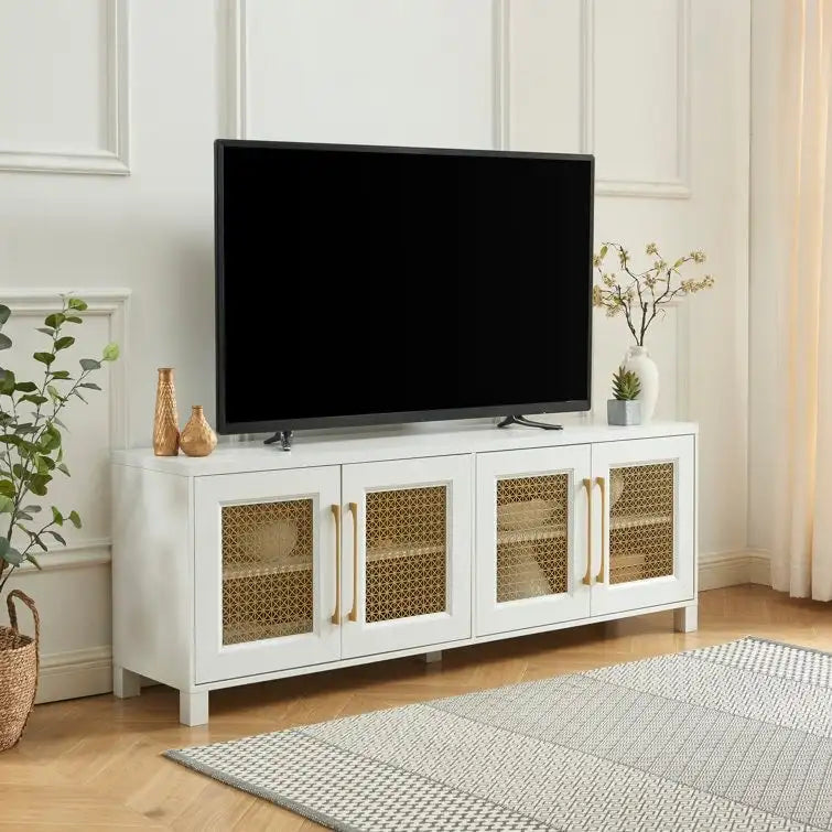 69,5-Zoll-TV-Ständer aus Holz, Medienkonsole, Entertainment-Center