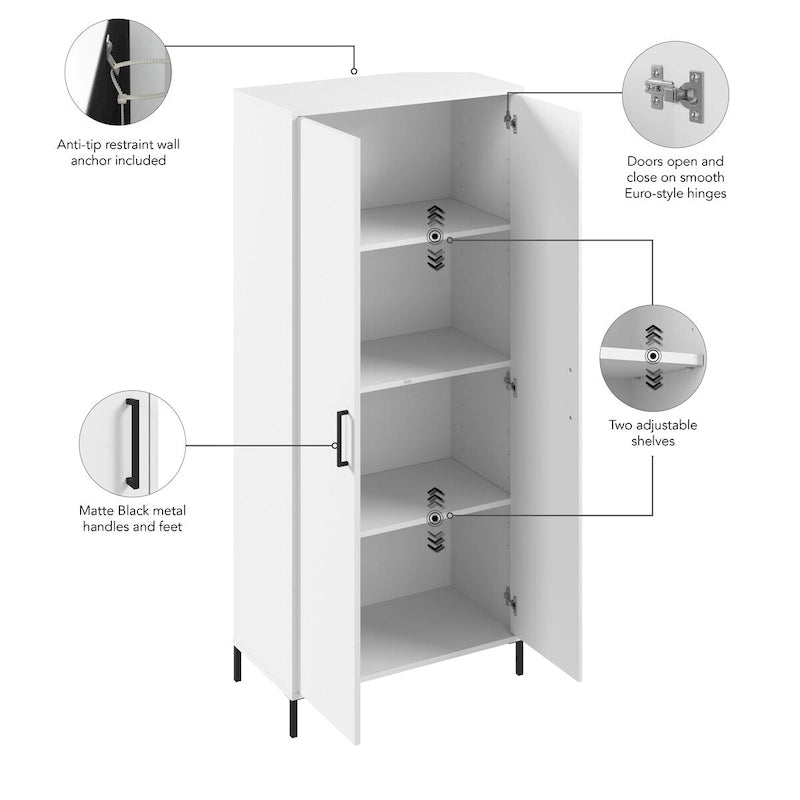 Tall Storage Cabinet with Doors